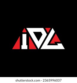 Diseño del logotipo de la letra del triángulo IDL con forma de triángulo. Monograma de diseño del logotipo del triángulo IDL. Plantilla de logotipo vectorial de triángulo IDL con color rojo. Logo triangular IDL Diseño sencillo, elegante y lujoso.