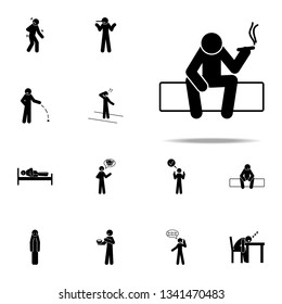 idle, laggard icon. Negative Character icons universal set for web and mobile