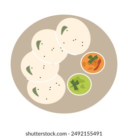 Idli o sambar ocioso comida del sur de India