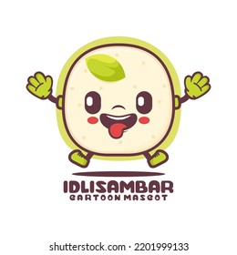 idli sambar cartoon mascot. food vector illustration. isolated on a white background