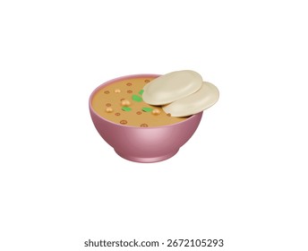Idli sambar icon 3d illustration render