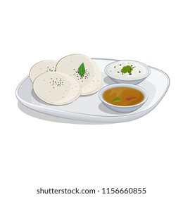 Idli Sambar vector illustration