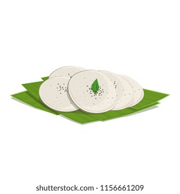 Idli vector illustration on white background
