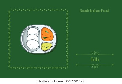 ilustración vectorial idli para diseño de afiches