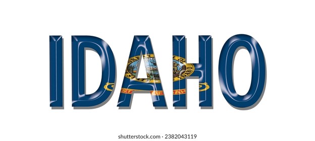 IDOHA USA flag text font, 3D IDOHA flag colorful background, IDOHA flag vector illustration