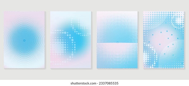 Idol lover posters set. Cute gradient holographic background vector with pastel colors, line, dot, sparkle, halftone. Y2k trendy wallpaper design for social media, cards, banner, flyer, brochure.