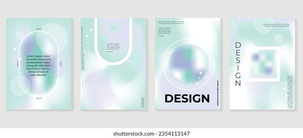 Idol lover posters set. Cute gradient holographic background vector with vibrant colors sparkle, circle, border. Y2k trendy wallpaper design for social media, cards, banner, flyer, brochure.