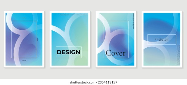 Idol lover posters set. Cute gradient holographic background vector with vibrant colors line layer, border. Y2k trendy wallpaper design for social media, cards, banner, flyer, brochure.