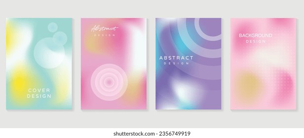 Afiches de los amantes de Idol. Vector de fondo holográfico de gradiente con colores vibrantes de capa circular, semitono de punto. Diseño de fondo de pantalla de moda para medios sociales, tarjetas, banner, volante, folleto.