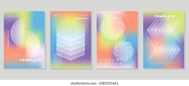 Idol-Liebhaberplakette. Farbverlauf-holografischer Hintergrund, Vektorgrafik mit lebendiger Farbe, geometrischen Formen, Blume. Y2k trendige Tapete Design für Social Media, Karten, Banner, Flyer, Broschüre.
