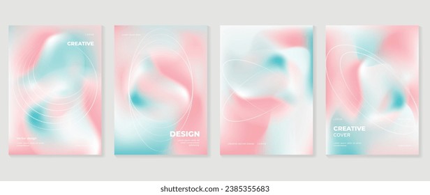 Idol lover posters set. Cute gradient holographic background vector with pastel color, border, spot. Y2k trendy wallpaper design for social media, cards, banner, flyer, brochure.
