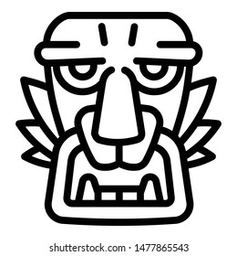 Idol mask icon. Outline idol mask vector icon for web design isolated on white background