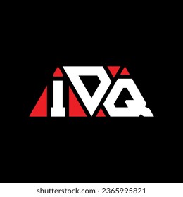 IDQ triangle letter logo design with triangle shape. IDQ triangle logo design monogram. IDQ triangle vector logo template with red color. IDQ triangular logo Simple, Elegant, and Luxurious design.