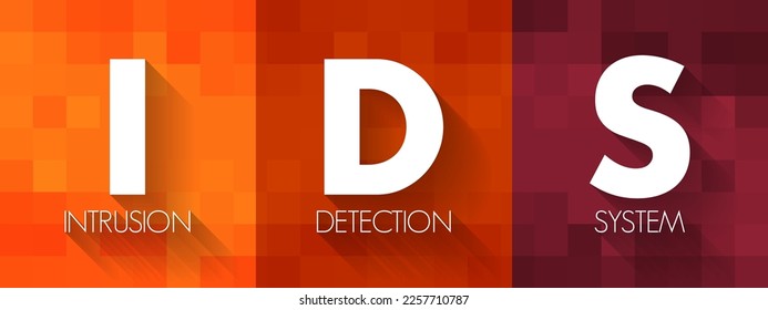 IDS - Intrusion Detection System is a device or software application that monitors a network or systems for malicious activity or policy violations, acronym text concept background