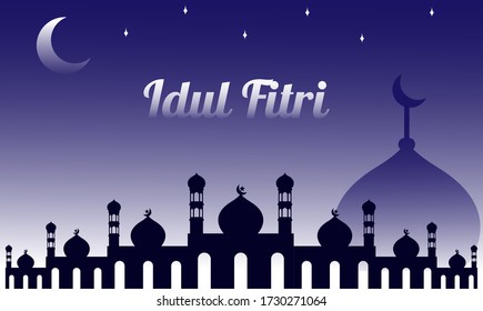 Fondo Idul fitri con mezquita