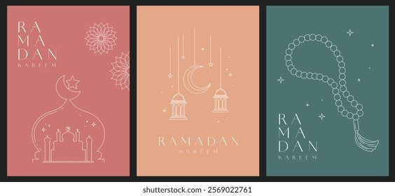 Idul Fitri Ramadan Kareem Islamic greeting card template for wallpaper design, poster, and media banner. Islamic background for Ramadan.