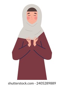 idul fitri woman charatcer isolated illustration