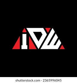 Diseño del logotipo de la letra triangular IDW con forma triangular. Monograma de diseño del logotipo del triángulo IDW. Plantilla de logotipo vectorial de triángulo IDW con color rojo. Logo triangular IDW Diseño sencillo, elegante y lujoso.