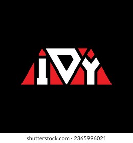 IDY triangle letter logo design with triangle shape. IDY triangle logo design monogram. IDY triangle vector logo template with red color. IDY triangular logo Simple, Elegant, and Luxurious design.