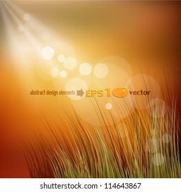 idyllic autumn vector background with grass