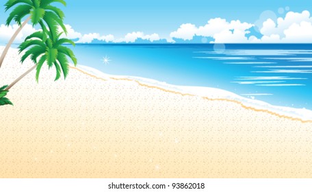 Idyllic Beach with Palm trees