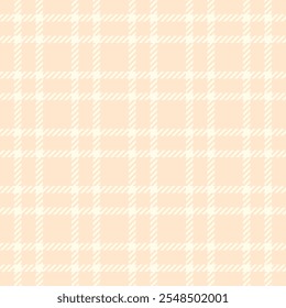 Idyllic pattern seamless tartan, handkerchief texture background vector. Teenage check plaid textile fabric in blanched almond and ivory colors palette.