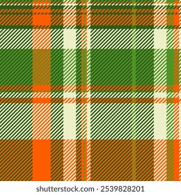 Idyllisches Plaid-Muster nahtlos, moderne Vektortextur Stoff. Afrika Textil Tartan Check Hintergrund in Grün und helle Farben Palette.