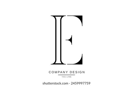 IE, EI Abstract Letters Logo Monogram Design Vector Font