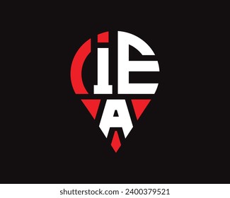 IEA letter location shape logo design