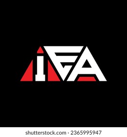 IEA triangle letter logo design with triangle shape. IEA triangle logo design monogram. IEA triangle vector logo template with red color. IEA triangular logo Simple, Elegant, and Luxurious design.