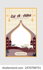 Ied adha Illustration logo vector graphic flyer background