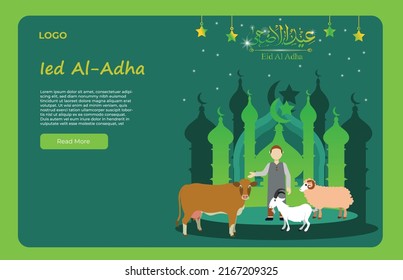 ied al adha flat concept, website template of ied al adha