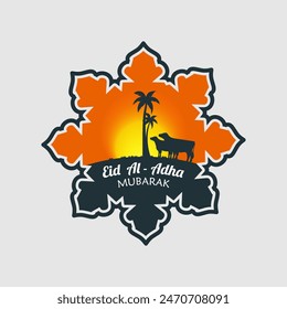 Ied Al Adha logo vector graphic illustration on background 