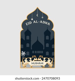 Ied Al Adha logo Vector ilustración gráfica en el fondo 
