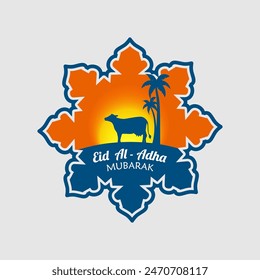 Ied Al Adha logo Vector ilustración gráfica en el fondo 