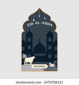 Ied Al Adha Logo Vektorgrafik grafische Illustration auf Hintergrund 