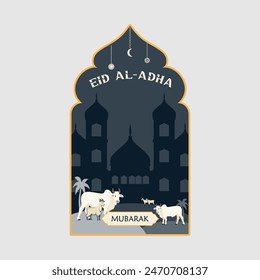 Ied Al Adha logo vector graphic illustration on background 