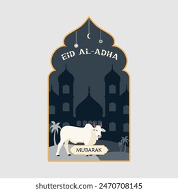 Ied Al Adha logo vector graphic illustration on background 