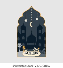 Ied Al Adha logo vector graphic illustration on background 