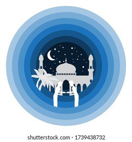 ied mubarak in circle simple paperxut style