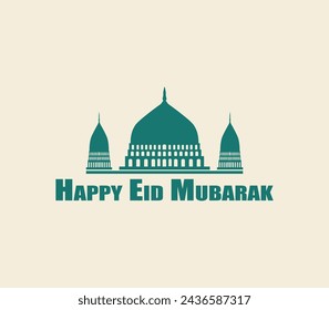 Ied Mubarak. Logo de la cúpula de la mezquita. Ramadhan Kareem