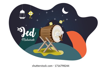 ied mubarak night islamic background 