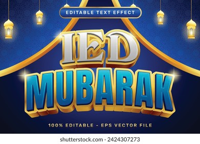 ied mubarak ramadan kareem effect and editable text effect with islamic ornament