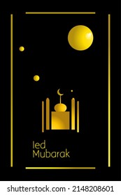 Ied mubarak vector design, the symbol of a simple and elegant mosque.