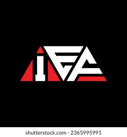 Diseño del logotipo de la letra del triángulo IEF con forma triangular. Monograma de diseño del logotipo del triángulo de IEF. Plantilla de logotipo vectorial de triángulo IEF con color rojo. Logo triangular IEF Diseño sencillo, elegante y lujoso.