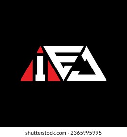 IEJ triangle letter logo design with triangle shape. IEJ triangle logo design monogram. IEJ triangle vector logo template with red color. IEJ triangular logo Simple, Elegant, and Luxurious design.