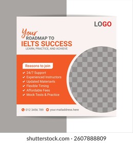 IELTS Exam Preparation square banner.