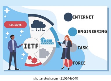 IETF - Internet Engineering Task Force Acronym. Business Concept Background.  Vector Illustration Concept With Keywords And Icons. Lettering Illustration With Icons For Web Banner, Flyer, Landing Pag