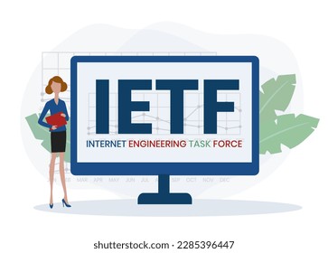 IETF - Internet Engineering Task Force acronym. business concept background. vector illustration concept with keywords and icons. lettering illustration with icons for web banner, flyer