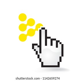 iExec RLC Cryptocurrency Coin Sign Hand Cursor Click Isolated